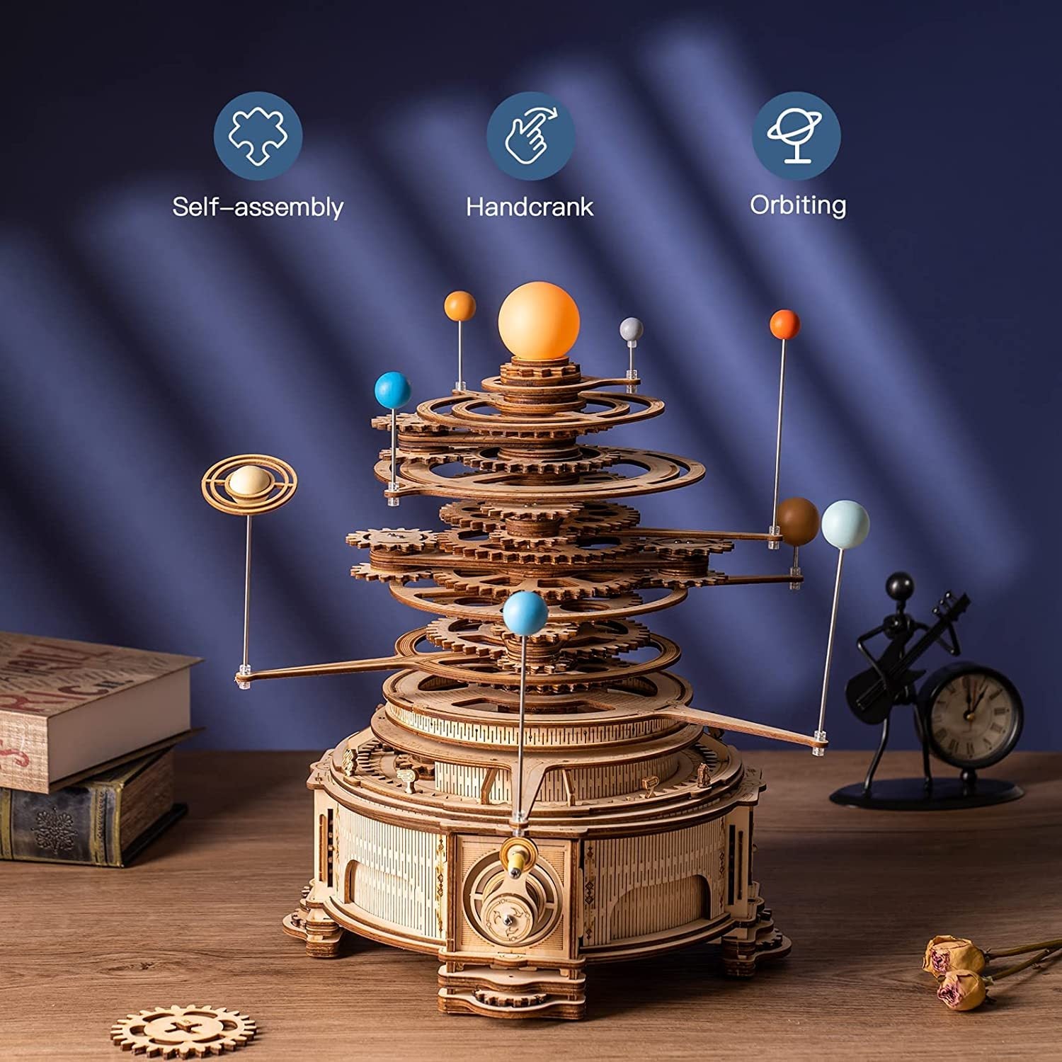 Planetario Mecánico 3D de Madera – Puzzle Educativo Robotime