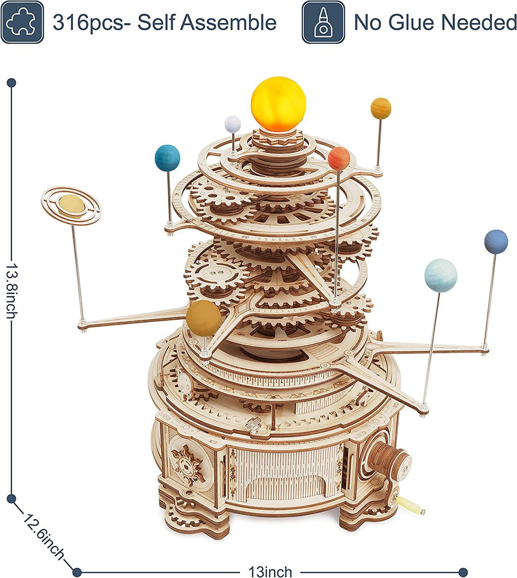 Planetario Mecánico 3D de Madera – Puzzle Educativo Robotime