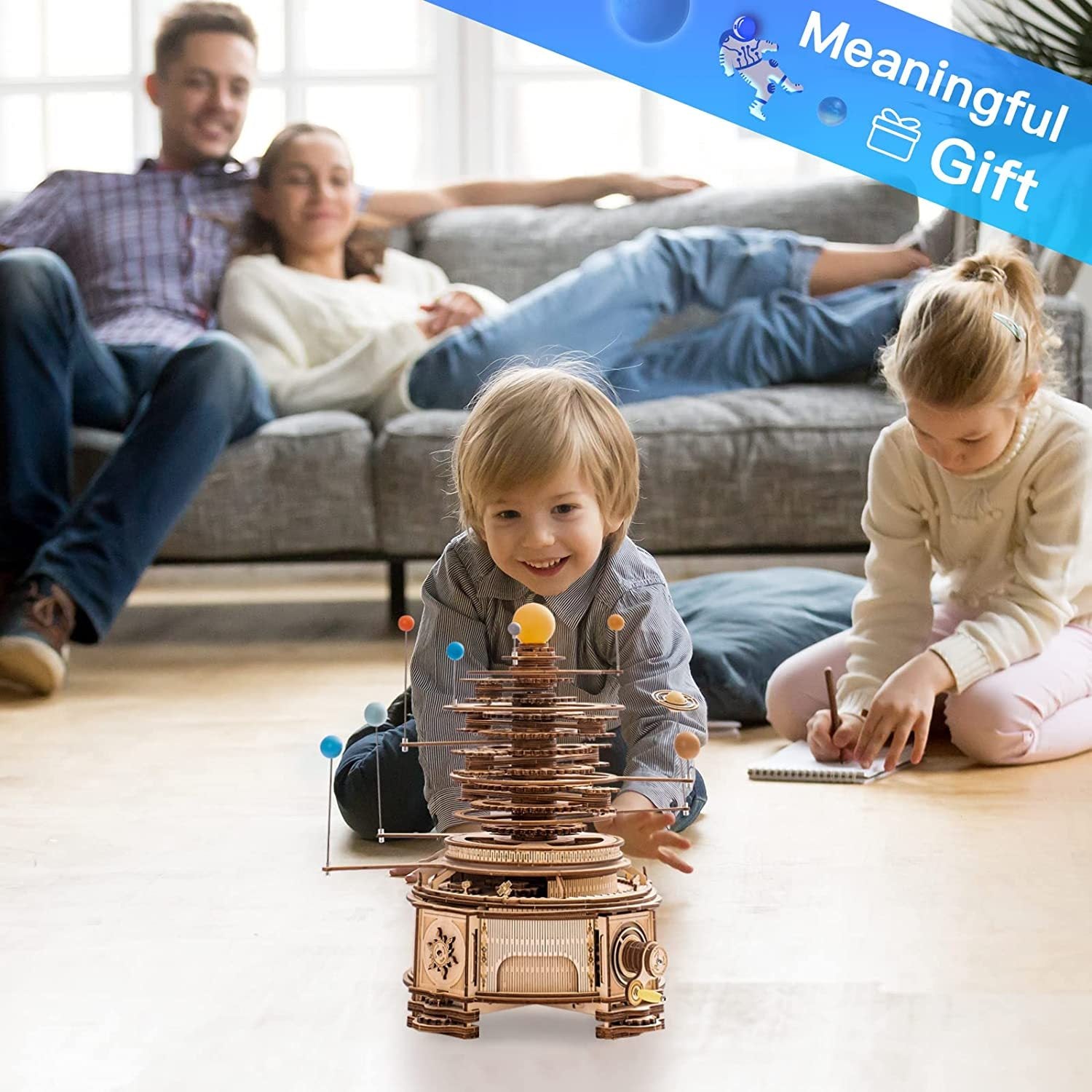 Planetario Mecánico 3D de Madera – Puzzle Educativo Robotime
