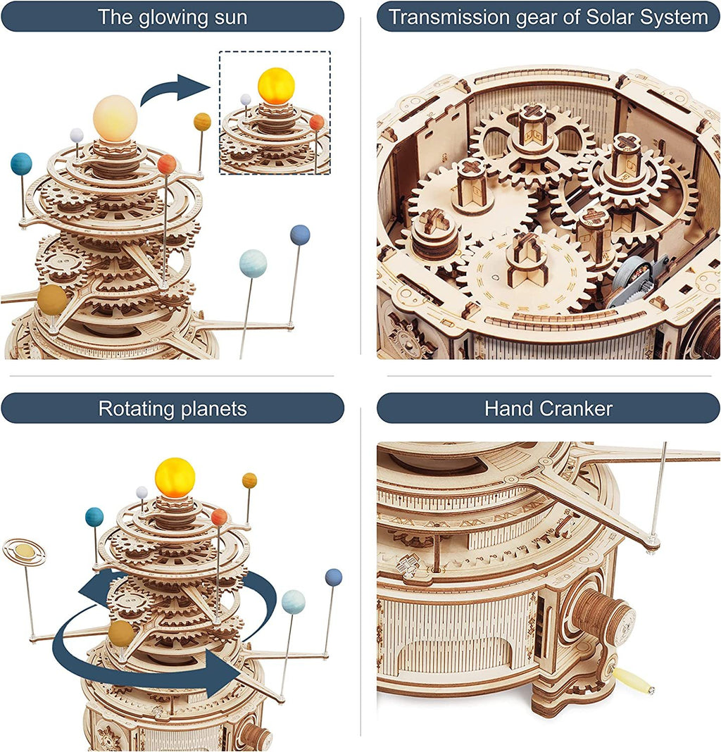 Planetario Mecánico 3D de Madera – Puzzle Educativo Robotime